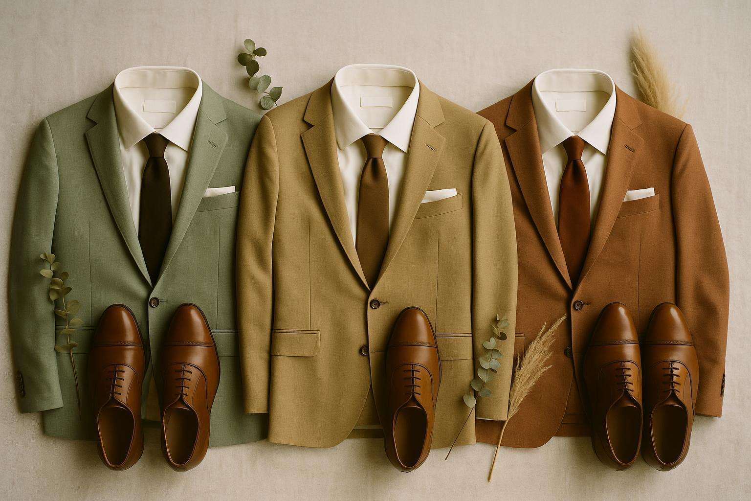 Tan, Sage & Earth-Tone Wedding Suits: The Modern Groom's Palette