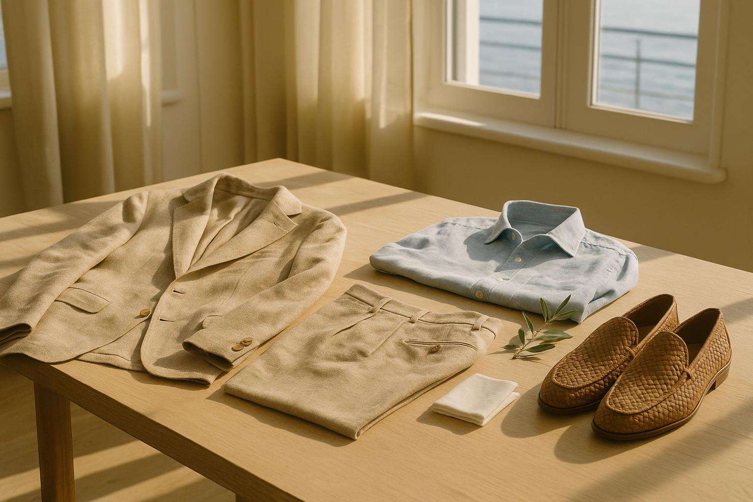 Linen Beach Wedding Attire for the Groom