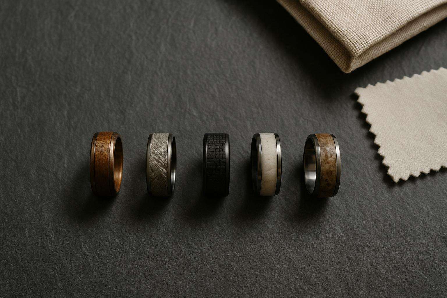 Beyond Metal: Wood, Meteorite & Carbon Fiber Men's Wedding Bands